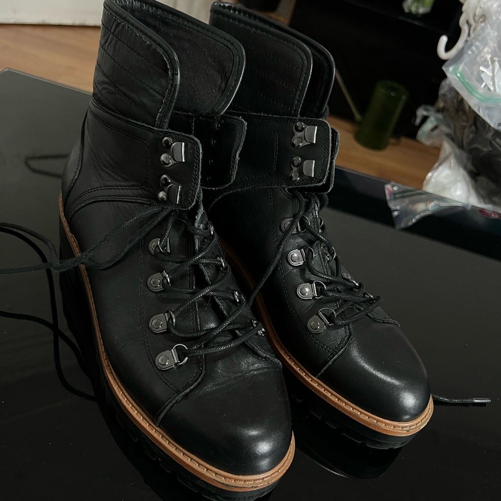 Black Lace-Up Women's Boots